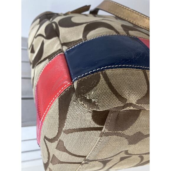 COACH F15587 SIGNATURE PIRNT CANVAS MUTI TRIM DIAPER BAG - Picture 10 of 16